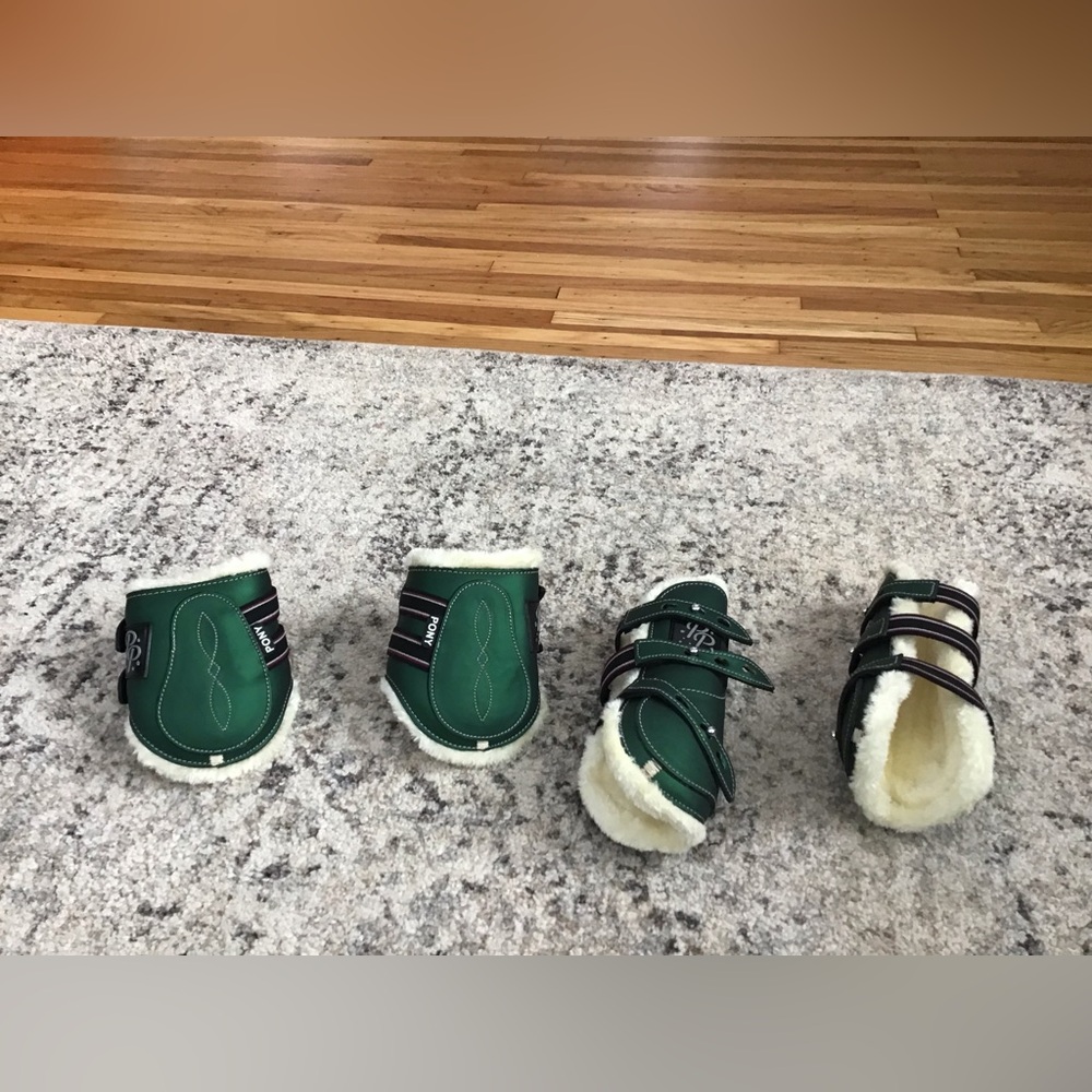 Green punk ponies boots pony sized